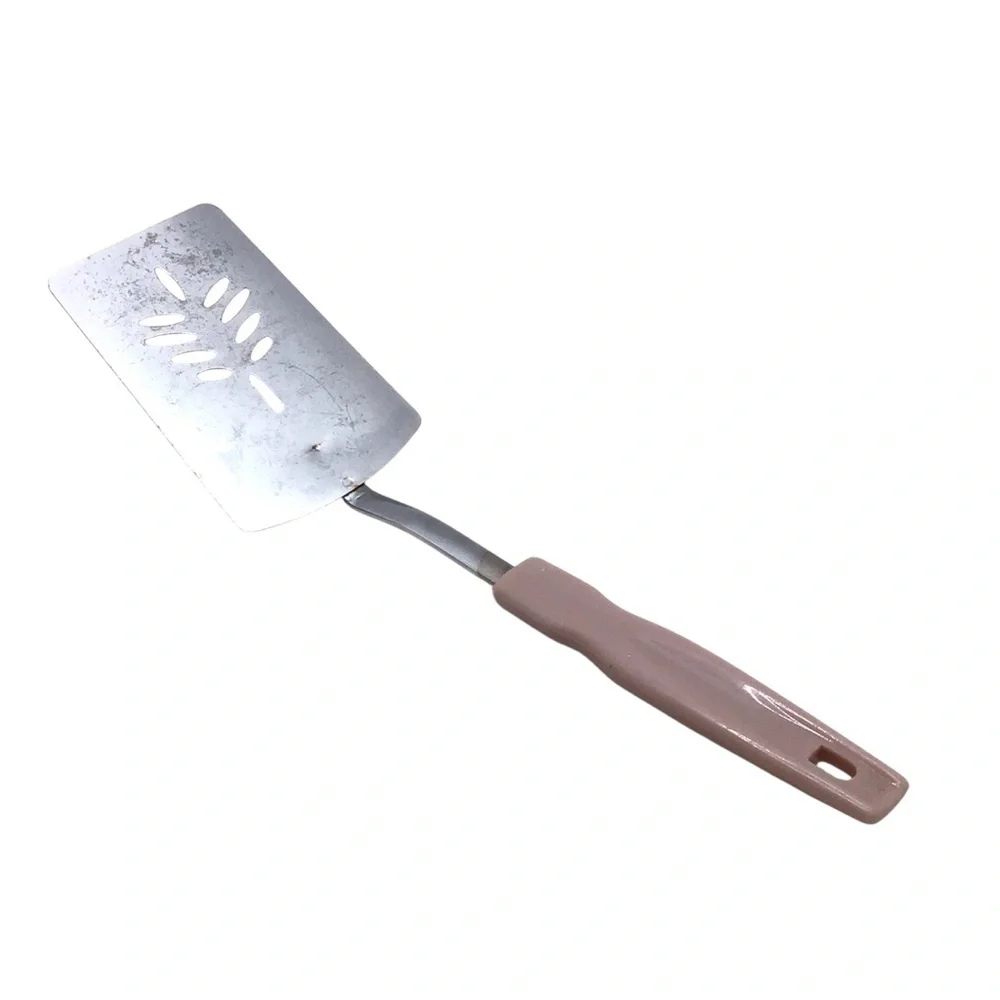 Vintage Korea Pink Slotted Spatula Turner Kitchen Utensil 11” Mauve Retro